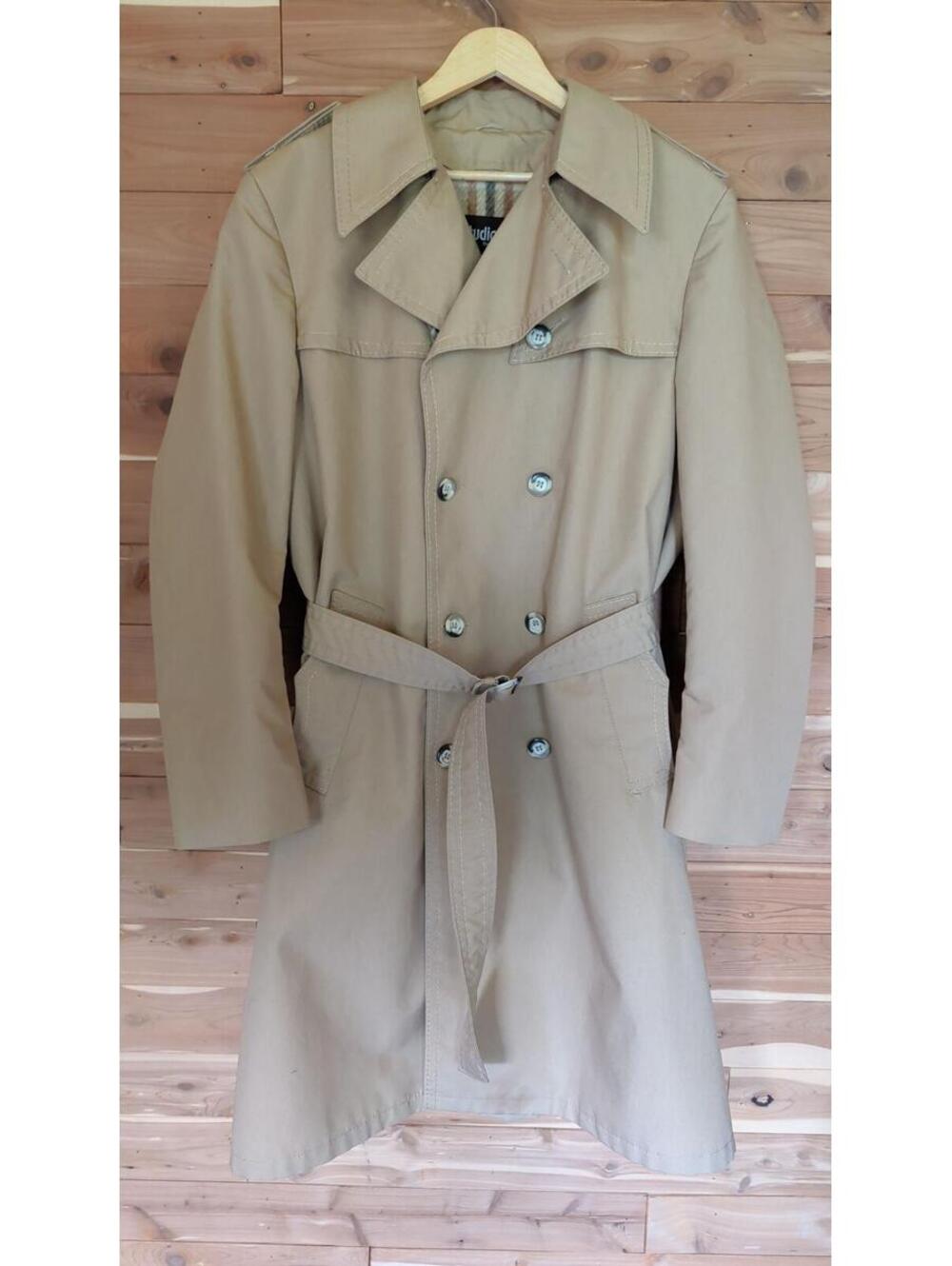 Vintage Studio One by Campus Trench Dress Coat Tan Fleece Lined USA